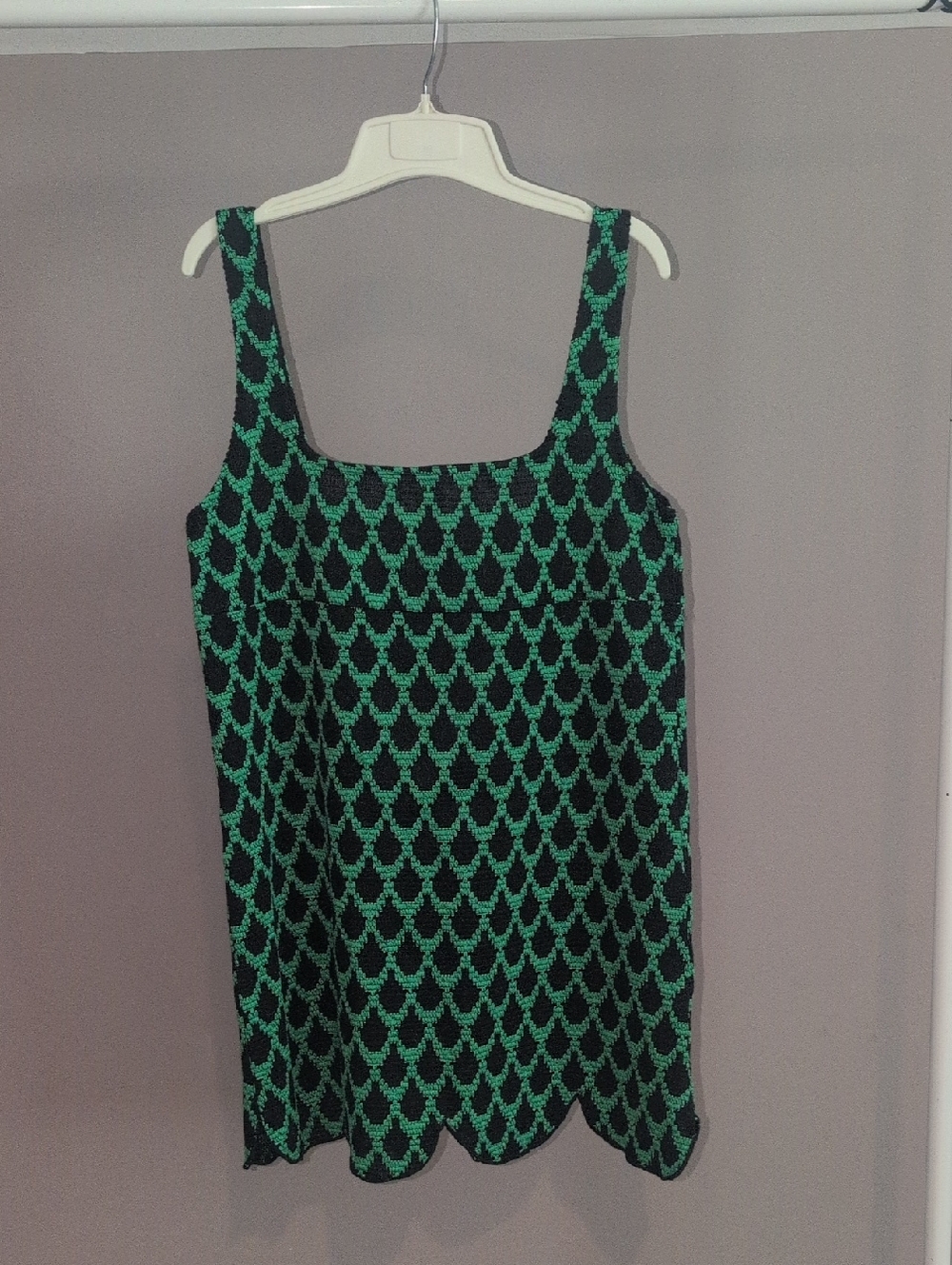 Zara Knit Green And Black Sundress NWT Large